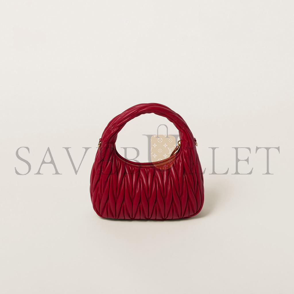 MIU MIU WANDER MATELASSÉ NAPPA LEATHER HOBO BAG 5BC125 (20*17*6cm) MIU MIU WANDER MATELASSÉ NAPPA LEATHER HOBO BAG 5BC125 (20*17*6cm)